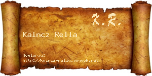 Kaincz Rella névjegykártya